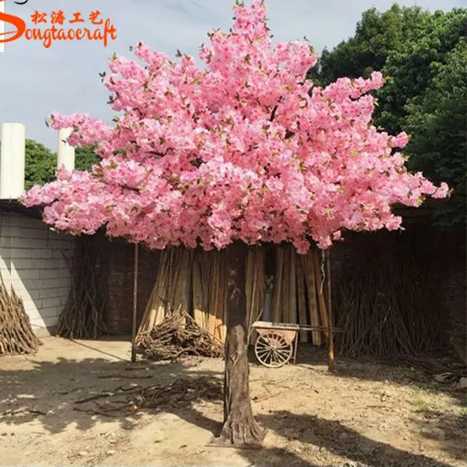 شجرة ورود ساكورا من حرير سونجتاو, شجرة زهورصناعية كبيرة الحجم من حرير ساكورا للاستخدام الخارجي والحديقة الداخلية والديكورات المنزلية