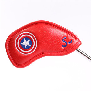 Disegno speciale Captain America Stile Impermeabile di Spessore di Cuoio DELL'UNITÀ di elaborazione Golf <span class=keywords><strong>Club</strong></span> Capo Covers per Ferro Da Golf headcover - Product Image 6