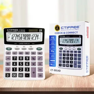 CTIFREE เครื่องคิดเลขพลาสติก CT-9914D พิมพ์หน้าจอแป้นพิมพ์มืออาชีพราคาถูก Calculdora 14 Digitos ชิ้นส่วนเครื่องคิดเลขที่กำหนดเอง