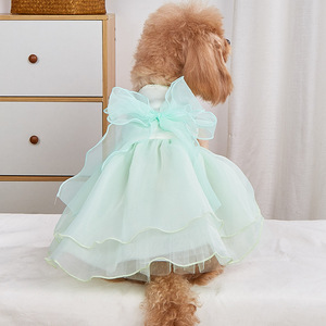 Köpek tatlı ilmek lüks Pet etek nedime elbisesi ile düğün elbisesi parti köpek elbise Pet giysi fabrika toptan - Product Image 5