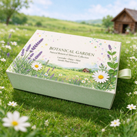 Boîte cadeau cosmétique rigide personnalisée de qualité supérieure, motif floral botanique, emballage en papier artisanal personnalisé pour ensemble de soins de la peau