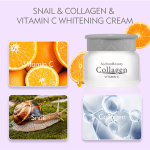 Hot Caracol & Vitamina C Colágeno Creme Facial Lightening Deep Hidratante Reparação Da Pele Meninas Mulheres Rosto Brilho Creme - Product Image 3