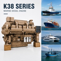 Moteur de propulsion marine Cummins KTA38-M 633 kW 849 CV 1800 tr/min, moteur diesel refroidi par eau pour navires de marchandises et navires commerciaux