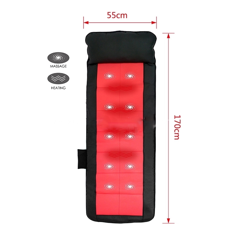 Электрический вибрирующий коврик для массажа шиацу с инфракрасным подогревом и разминанием, матрас для массажной кровати с вибрацией