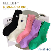 Nouvelles chaussettes de sport en coton pour hommes, femmes, enfants et jeunes, couleur unie, broderie 'love', vente en gros, logo personnalisé, chaussettes de sport épaisses pour l'automne