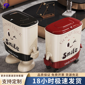 Smiling Trash Can Large Size Rectangular With Lid Indoor Use For Living Room And Bathroom Multi Functional Waste Bin - Product Image 5