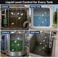 Edelstahl-Kabelschwimmerschalter Wasserstandsensor Abwasser-Sumpfpumpensteuerung für Tank-, Cistern- und Aquariumüberwachung