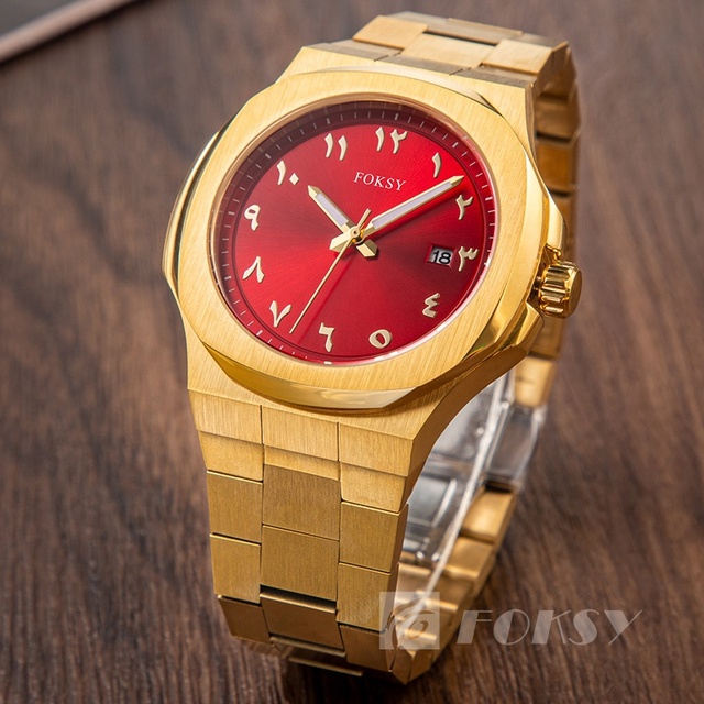 New Designer Luxury All Stainless Steel Arabic Dial Watch Custom Luxury Wrist Black Watch Men Quartz Watch for Men