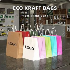 Color Eco-Friendly Biodegradable Kraft <b>Paper</b> <b>Gift</b> <b>Bag</b> with Customized Printing Twisted Handles and Craft Packaging - Product Image 3