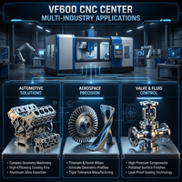 Centre d'usinage vertical CNC haute vitesse DL VF600, machine de fraisage VMC pour la découpe de pièces métalliques légères
