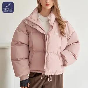 Женское пуховое пальто YuFan, повседневное пуховое пальто для девочек, розово-черное пальто с надписями на заказ, зима