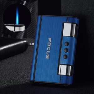 Étui à cigarettes innovant à ouverture <span class=keywords><strong>automatique</strong></span> avec briquet coupe-vent intégré Design classique Portable et étanche - Product Image 1