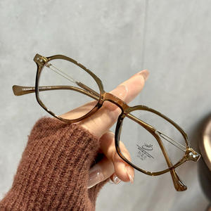 Monture de lunettes ovale Qianai TR90 P2-30346 anti-lumière bleue pour femme, petite monture, pont moyen, verres AC - Product Image 1