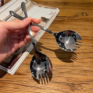 Fourchette-cuillère créative Premium SS, 2-en-1, polyvalente pour salades, pâtes, desserts, fruits et gâteaux, pour la maison et les restaurants - Product Image 2