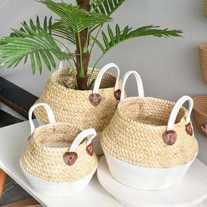 Plant-based handicrafts, straw woven decorations, straw bags, flower pots, home woven bamboo <b>baskets</b>, fresh flower <b>baskets</b>, and - Product Image 1