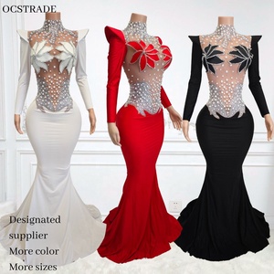 Ocstrade Floral Crystal Ball Gowns Prom <strong>Dresses</strong> Long Sleeve Bodycon Women Evening Elegant <strong>Ballroom</strong> Performance Wear <strong>Dance</strong> <strong>Dress</strong> - Product Image 1