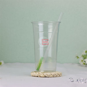 Gobelets à jus personnalisables avec logo, gobelets en plastique PET transparent, gobelets jetables pour café, bubble tea et boissons - Product Image 5