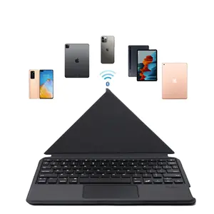 Universele Origami Pu Lederen Bt 5.0 Toetsenbord Tablet Cover Draadloos Toetsenbord Met Touchpad Voor Ipad Samsung Tab A/S Serie