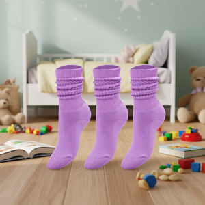 Db Kids Calcetines hasta la rodilla para niñas y niños, calcetines holgados de algodón, de 3 a 15 años, 3 pares - Product Image 2