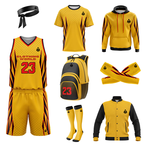 Ensemble de tenues de basketball 100% polyester/spandex, qualité d'usine, meilleur prix, nouveau design, emballé - Product Image 6