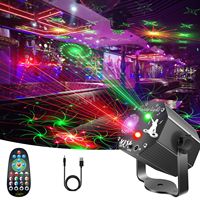 Mini projecteur de scène 2-en-1 avec effets laser LED et stroboscopiques PAR, indice de protection IP65, télécommande/contrôle vocal pour ambiance de club