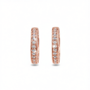 Pendientes de Diamantes en Oro Rosa, Corte Brillante Redondo, Color G, Diamantes Naturales, Joyería Clásica para Mujer para Uso Diario - Product Image 1
