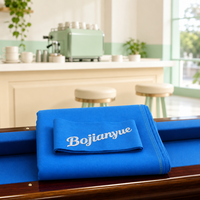 Kit de rechapage de table de billard avec tissu bleu de tournoi et 6 bandes de rebord pré-découpées pour rail en bois