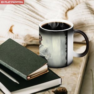 Frosted Black 11oz <b>Ceramic</b> <b>Mug</b> Heat Color Changing Magic Cup Birthday Party Souvenir Gift - Product Image 3