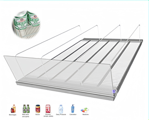 Auto Front Gravity Cooler Shelf Pusher Heavy Duty Roller Shelf Organizer <b>for</b> Walk-in Cooler Beverage Display - Product Image 4