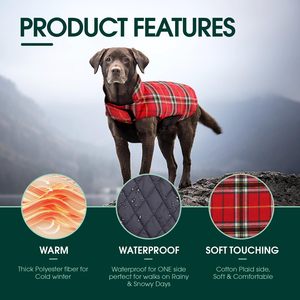 Abrigo Impermeable y Cortavientos de Doble Cara para Perro, Estilo Británico, Grueso y Cálido para Otoño e Invierno, Diseño de Chaleco sin Cierre - Product Image 2