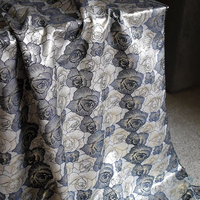 Tissu Jacquard Brocart Métallique Tissé à Motif Rose de Luxe, Conception Personnalisée, Teint en Fil, Écologique, pour Sacs et Vêtements, Vente en Gros JSL-2220