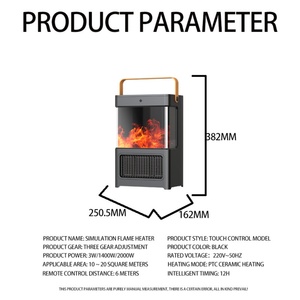 Calentador Eléctrico Metálico PTC Infrarrojo de 2000W, Calentamiento Rápido, Ventilador para Baño de Bebés con Protección Contra Sobrecalentamiento, Enchufe US/UK/EU/AU - Product Image 5