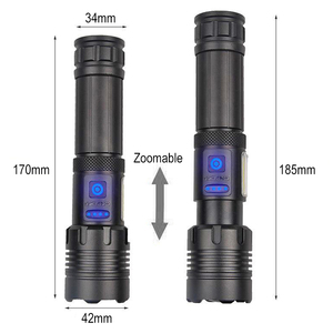 Nhà sản xuất 20 Wát trắng Laser LED Đèn pin siêu sáng 1800lm Hợp kim nhôm <span class=keywords><strong>Torch</strong></span> USB sạc & ngân hàng điện IP55 - Product Image 6