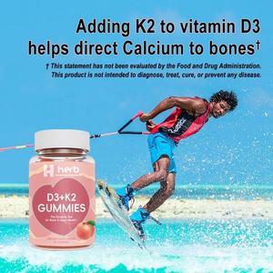 Suplementos Veganos OEM para la Belleza y Salud de Adultos, para el Apoyo de Huesos, Músculos e Inmunidad, y para el Crecimiento del Cabello, Gomitas con Complejo de Vitamina D3+K2 - Product Image 2
