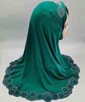 Chapeau en mousseline de soie malaisien à gros diamants, chapeau à perçage à chaud, bandeau, chapeau, hijab musulman pour femmes de Dubaï, H0112