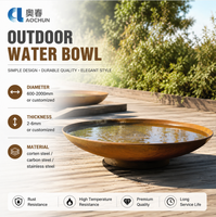 Bassin d'eau extérieur en acier Corten, bac rond en métal pour jardin, bassin pour patio, décoration paysagère