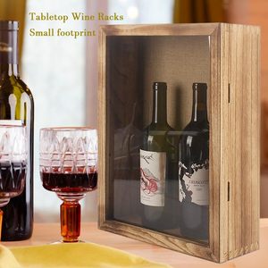 Vitrina grande de sombra profunda con puerta con bisagras Caja de madera montada en <span class=keywords><strong>la</strong></span> pared para botellas de vino tinto Artesanía de madera y letreros de pared - Product Image 4