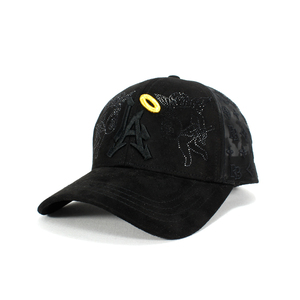 Gorra Trucker Personalizada Unisex de 5 Paneles con Logotipo Bordado en 3D, Diseño de Ángel en Gamuza, <span class=keywords><strong>Gorras</strong></span> Barbas con Pedrería - Product Image 1