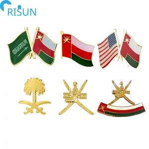 Großhandel nationales Emblem von Oman Emaille-Pinn benutzerdefiniertes Logo Saudi-Arabien UAE Oman Bahrain Flagge Emaille-Lapell-Pins Abzeichen Souvenir