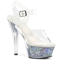 Sandal Bling 15cm bubuk Flash gadis tiang sepatu dansa model gaun penuh sandal Platform 6 inci pesta Catwalk seksi Fetish pengantin