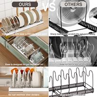 Lot de 2 organiseurs extensibles blancs de 22 pouces pour casseroles et poêles, sous-meuble, support réglable en plastique pour couvercles de contenants alimentaires