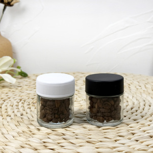 Petits bocaux en verre transparent Contenants carrés avec logo personnalisé avec capuchon résistant aux enfants - Product Image 6