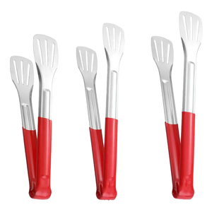 Kitchen Small Premium Stainless Steel <b>Tongs</b> Set 5 Heat Resistant Non-Stick Flexible Utensils Dishwasher Safe Hand Wash Only - Product Image 1