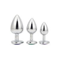 Multi Colors Jewelry Anal Butt Plug Dildo Women Sex Toys Ass Toy for Couples 3 Piece Set Expand Metal Adults Aluminum Alloy 100g