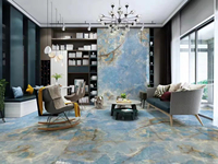 Mur en pierre naturelle Blue Onxy Feuilles de marbre naturel Marbre Grande dalle Carreaux de marbre Planchers