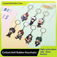 Porte-clés personnalisés en PVC souple, figurines 3D de dessins animés personnalisées, objets décoratifs pour clés de voiture