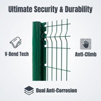 Modern PVC-gecoate 3D gebogen draadgaas beveiligingshekwerkpaneel, UV-bestendig, duurzaam, groen RAL6005, voor residentieel buitengebruik