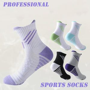 नए अनुकूलित सांस लेने योग्य टेरी एकमात्र चल रहे मोजे सभी सीज़न कसरत मोजे कुशिंग समर्थन टखने खेल मोजे - Product Image 2