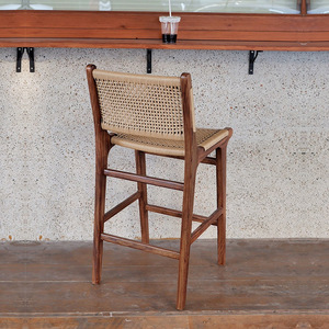 Taburete de <span class=keywords><strong>Bar</strong></span> de madera maciza sucesor 2024, silla de café para restaurante, cafetería, <span class=keywords><strong>Bar</strong></span>, mostrador, altura, espalda baja, acabado arbolado, Hospital escolar - Product Image 3