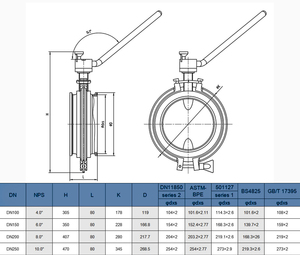 Vanne papillon en acier inoxydable HQBV8 <span class=keywords><strong>série</strong></span> DN25-100 pour l'industrie alimentaire, laitière, des boissons, pharmaceutique et biotechnologique - Product Image 5